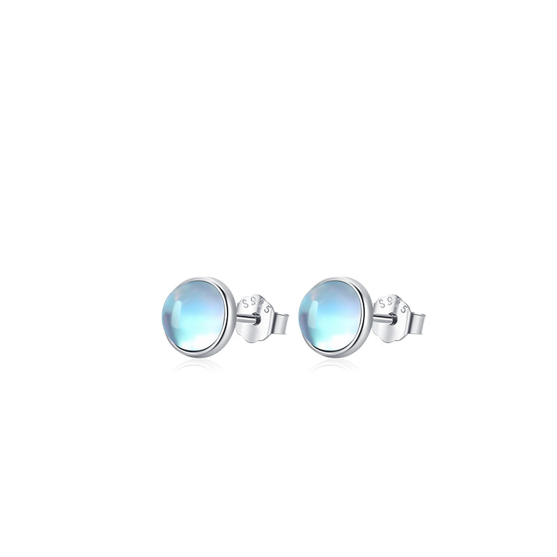 Round Exquisite Moonstone Earrings