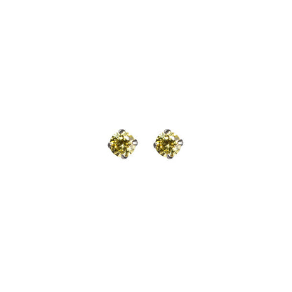 Colored CZ Platinum Plated Earrings