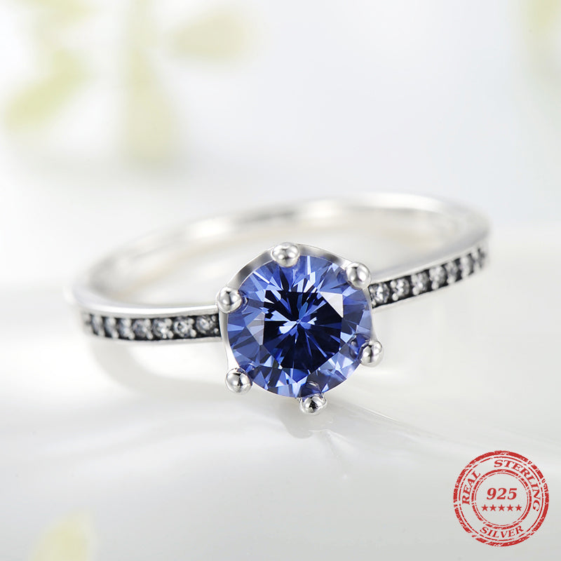 Crown Crystal Engagement Wedding Ring