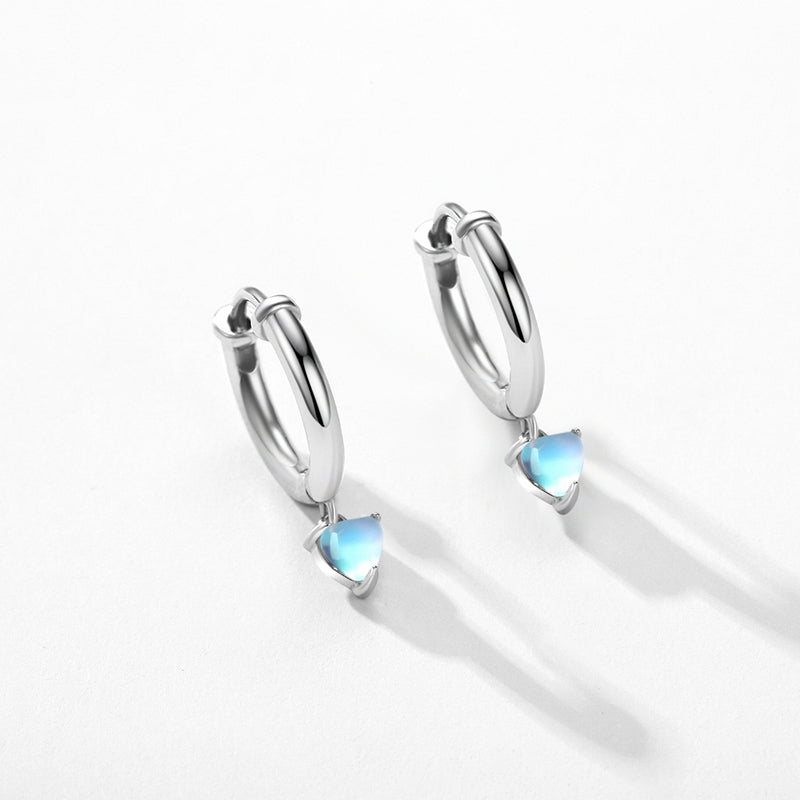 Hearts Moonstone Fashion Hoop Earrings