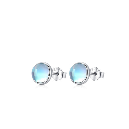 Round Exquisite Moonstone Earrings