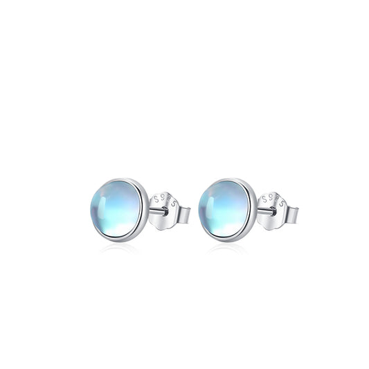 Round Exquisite Moonstone Earrings