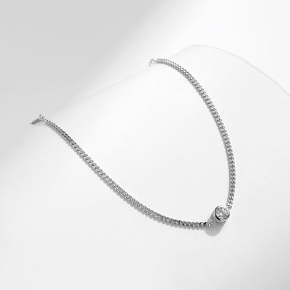 Bezel Setting Diamond Chain Bracelet