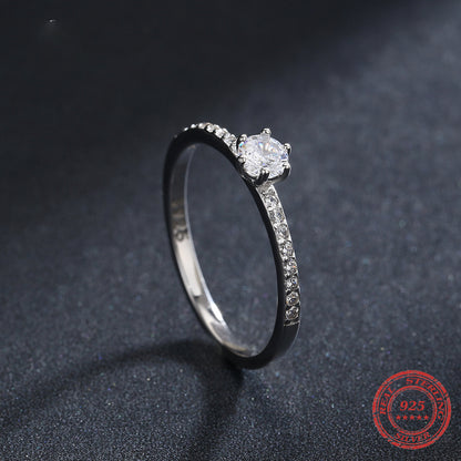 Silver Clear CZ Simple Wedding Ring