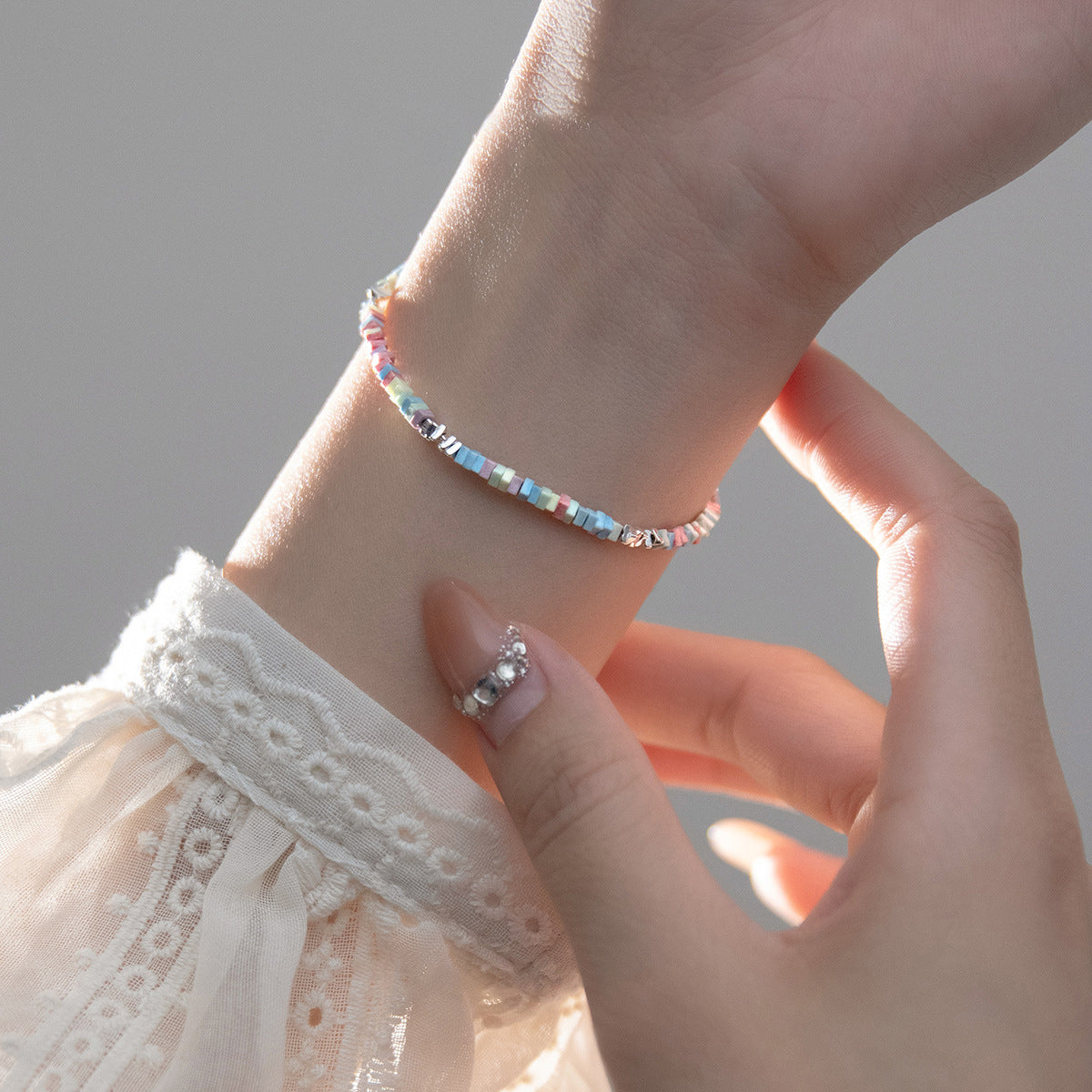 Colorful Square Chain Bracelet