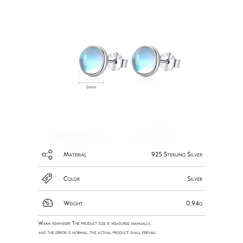 Round Exquisite Moonstone Earrings