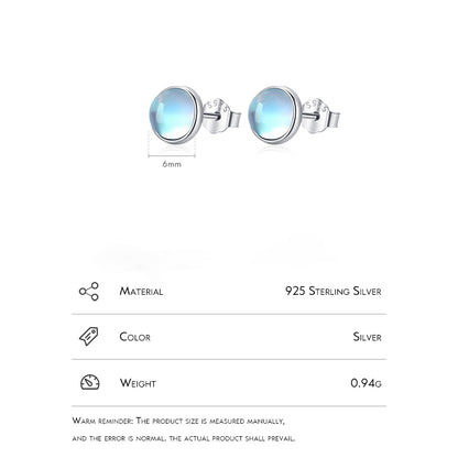 Round Exquisite Moonstone Earrings