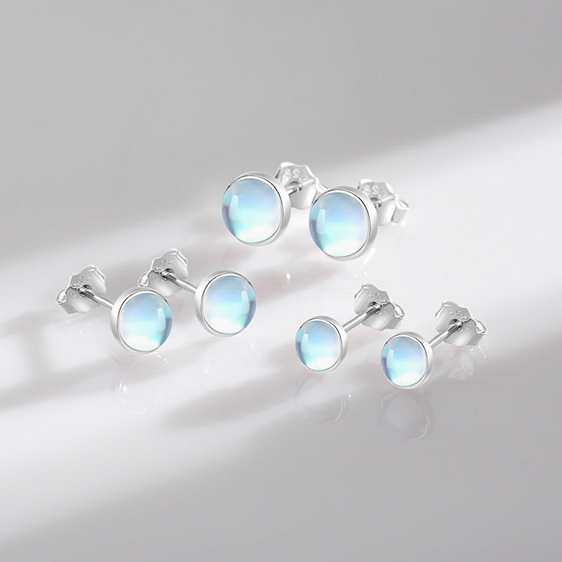 Round Exquisite Moonstone Earrings