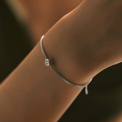 Bezel Setting Diamond Chain Bracelet