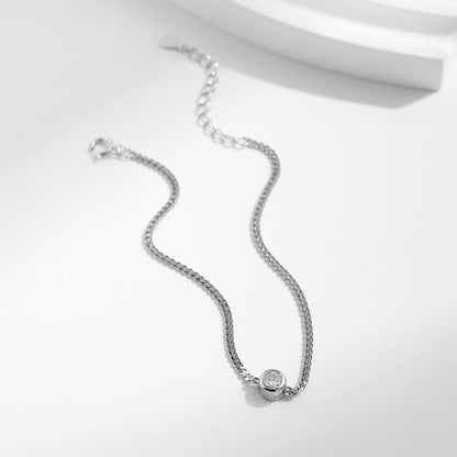 Bezel Setting Diamond Chain Bracelet