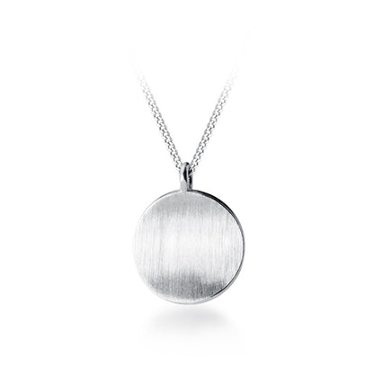 Classic Concave Round Pendant Simple Necklace