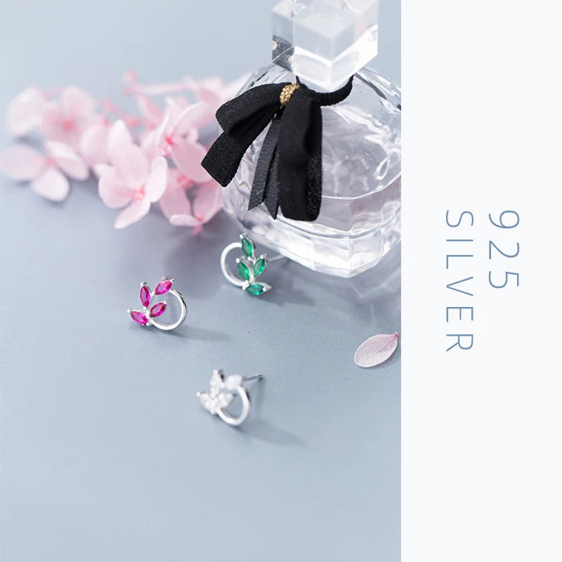 Modian 2 Colors Cubic Zirconia Stud Earrings 100% 925 Sterling Silver Fashion Rhombus CZ Earring  For Women Fine Silver Jewelry