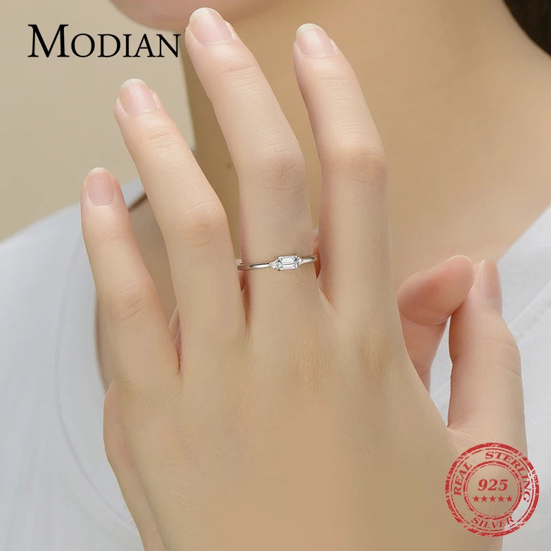 Modian 925 Sterling Silver Classic Charm AAA Zirconia Necklace Earrings Rings Bridal Wedding Jewelry Set For Women Fine Jewelry
