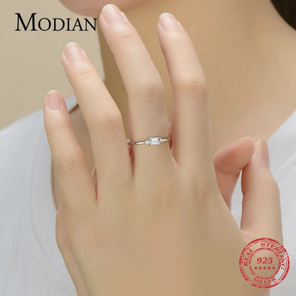Modian 925 Sterling Silver Classic Charm AAA Zirconia Necklace Earrings Rings Bridal Wedding Jewelry Set For Women Fine Jewelry