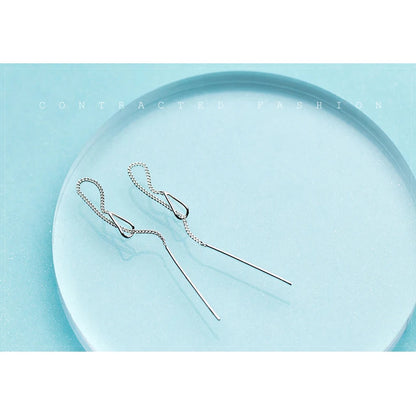 Modian Genuine 925 Sterling Silver Simple Unique Design Long Chain Drop Earrings for Women 2020 Spring Series Wedding Jewelry