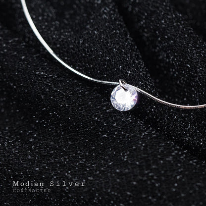 Dazzling Choker Zircon Round Pendant