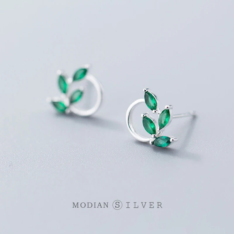 Modian 2 Colors Cubic Zirconia Stud Earrings 100% 925 Sterling Silver Fashion Rhombus CZ Earring  For Women Fine Silver Jewelry