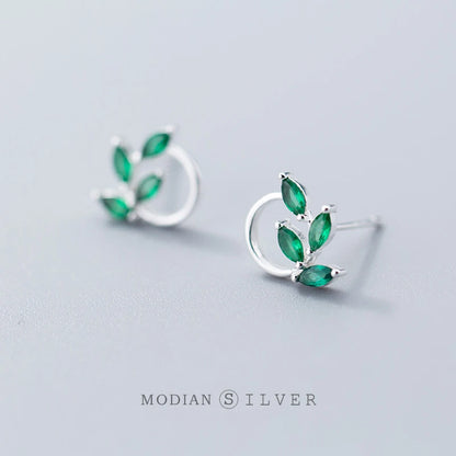 Modian 2 Colors Cubic Zirconia Stud Earrings 100% 925 Sterling Silver Fashion Rhombus CZ Earring  For Women Fine Silver Jewelry