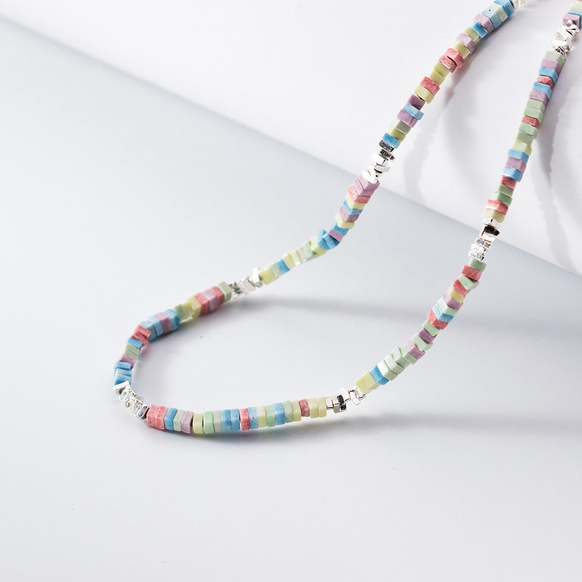 Geometric Rainbow Colorful Punk Necklace