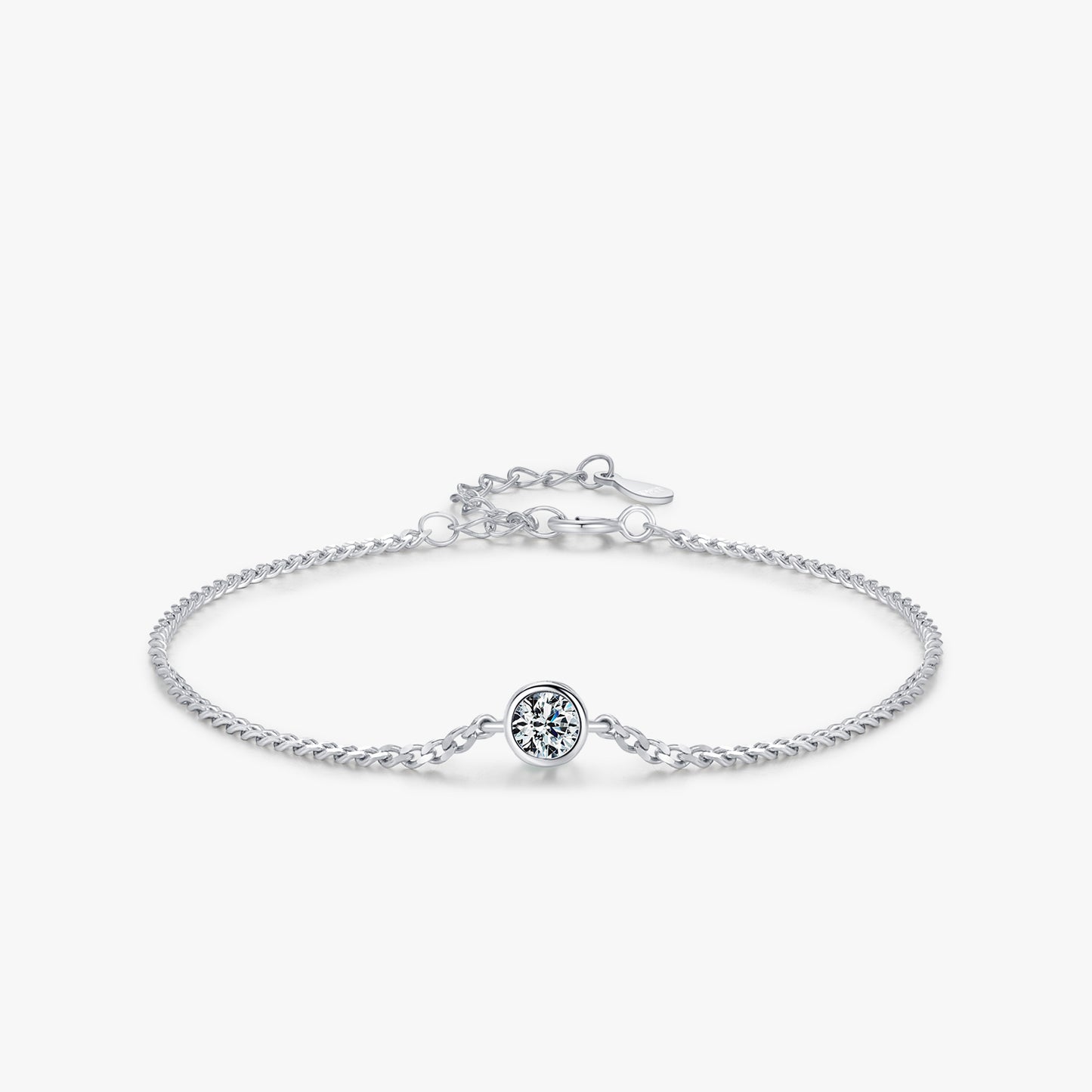 Bezel Setting Diamond Chain Bracelet