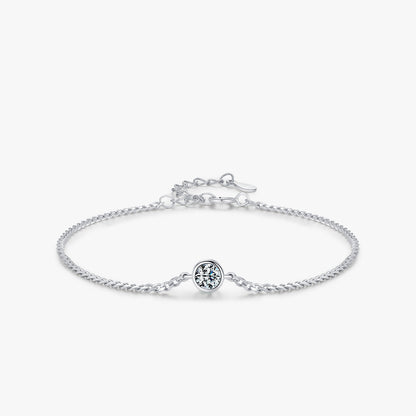 Bezel Setting Diamond Chain Bracelet