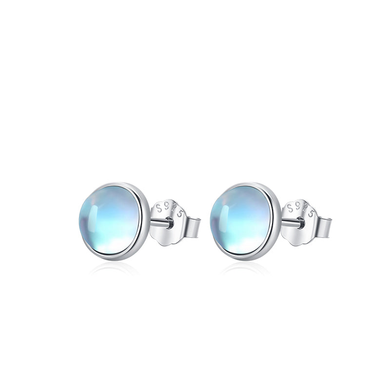 Round Exquisite Moonstone Earrings