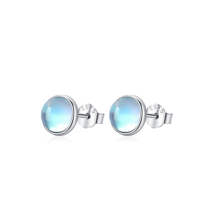 Round Exquisite Moonstone Earrings