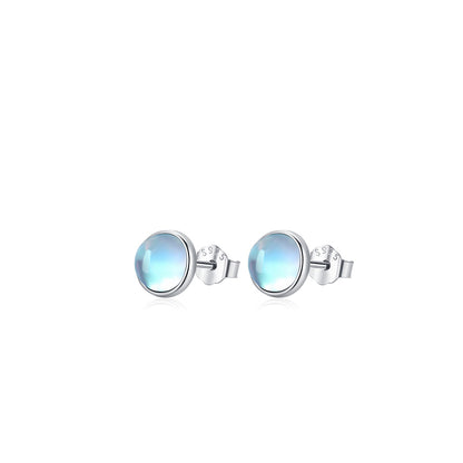 Round Exquisite Moonstone Earrings