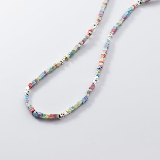 Geometric Rainbow Colorful Punk Necklace