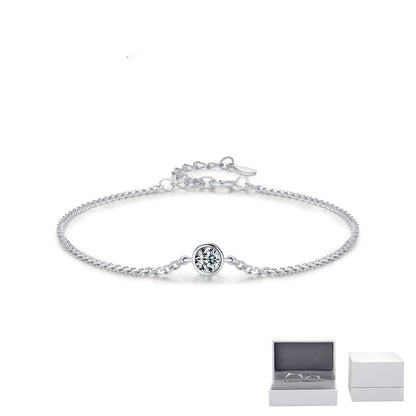 Bezel Setting Diamond Chain Bracelet