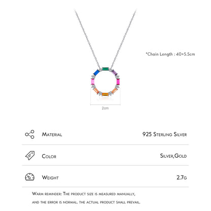 Rainbow CZ Pendant Necklace