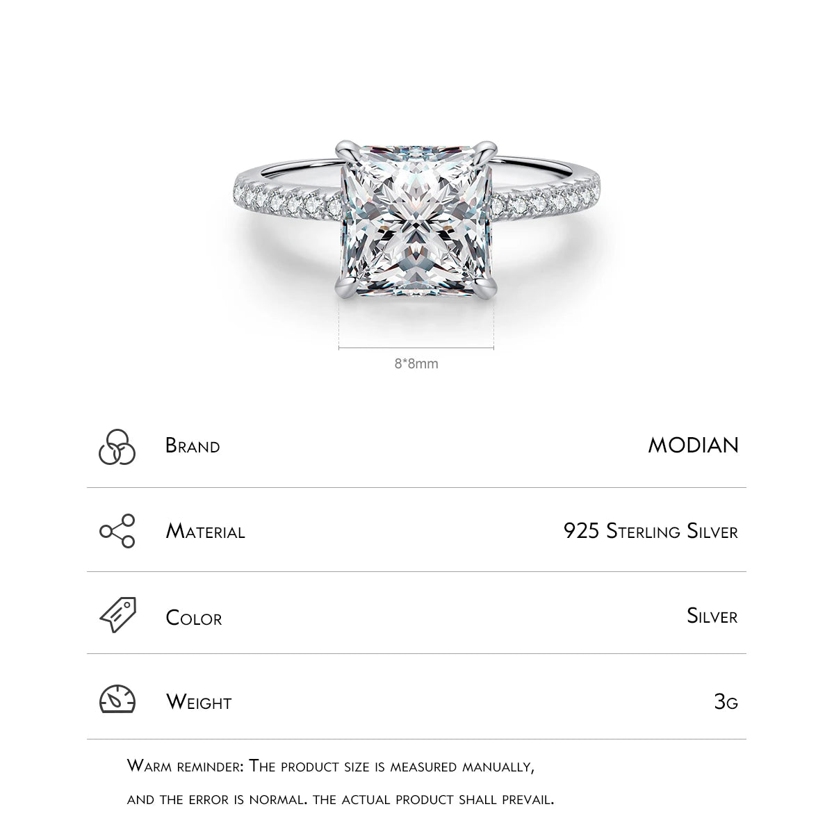 MODIAN 925 Sterling Silver Luxury Sparkling Crushed Ice Cut Clear Cubic Zirconia Ring For Women Wedding Engagement Fine Jewelry