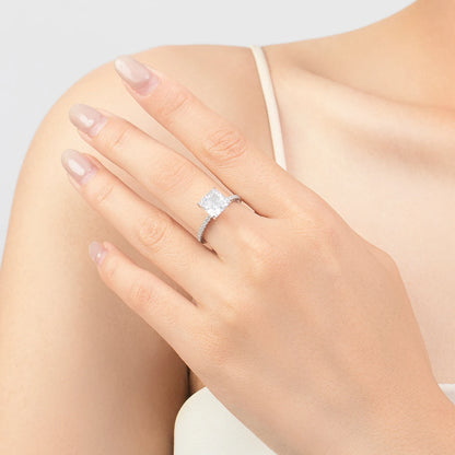 MODIAN 925 Sterling Silver Luxury Sparkling Crushed Ice Cut Clear Cubic Zirconia Ring For Women Wedding Engagement Fine Jewelry