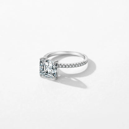 MODIAN 925 Sterling Silver Luxury Sparkling Crushed Ice Cut Clear Cubic Zirconia Ring For Women Wedding Engagement Fine Jewelry