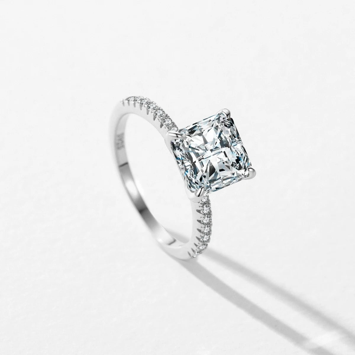 MODIAN 925 Sterling Silver Luxury Sparkling Crushed Ice Cut Clear Cubic Zirconia Ring For Women Wedding Engagement Fine Jewelry