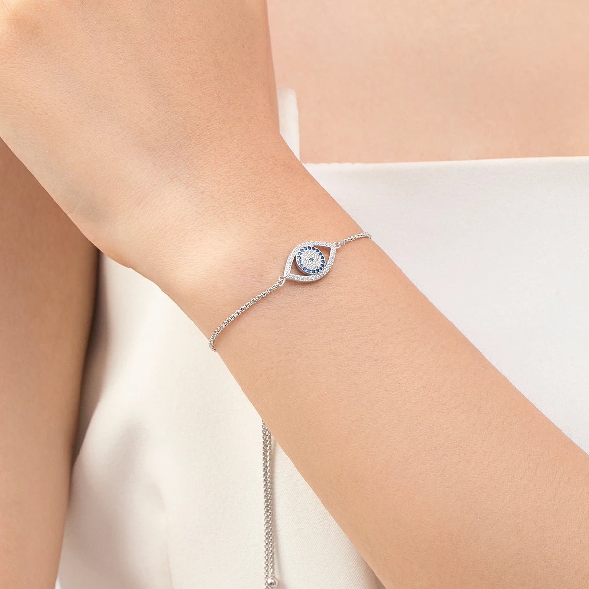 MODIAN 925 Sterling Silver Trendy Blue CZ Eye's Jewelry Sets Charm Bracelets Luxury Rings Necklace For Women Christmas Gifts