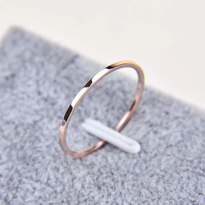 Thin Titanium Color Steel Band Ring