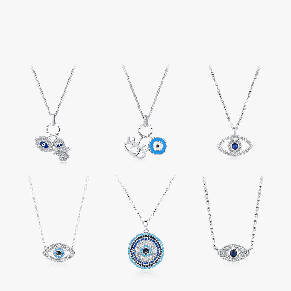 Paradigm 6 variants Sterling Silver Necklace