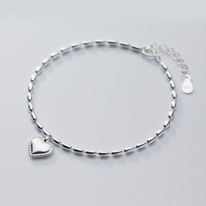 Heart Adjustable Oval Link Bracelet