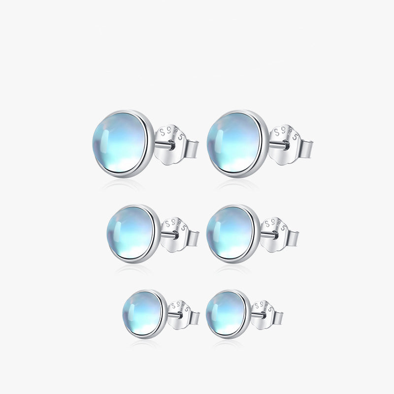 Round Exquisite Moonstone Earrings
