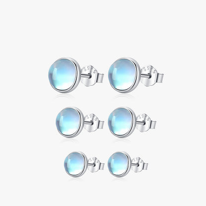 Round Exquisite Moonstone Earrings