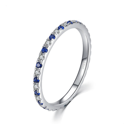 Rainbow Wedding Band Silver Rings