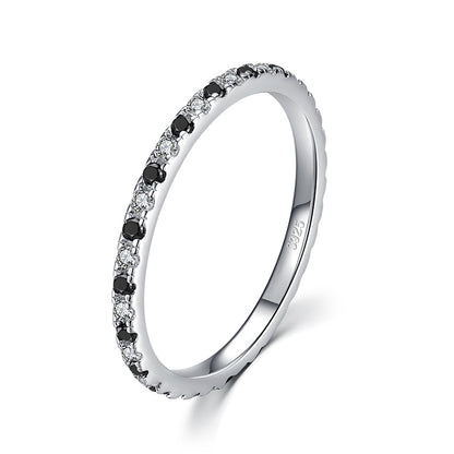 Rainbow Wedding Band Silver Rings