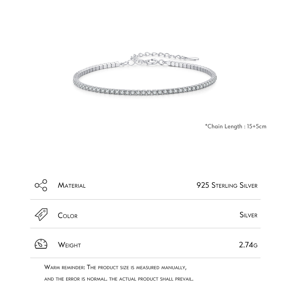 Sparkling Clear Zircon Bracelet