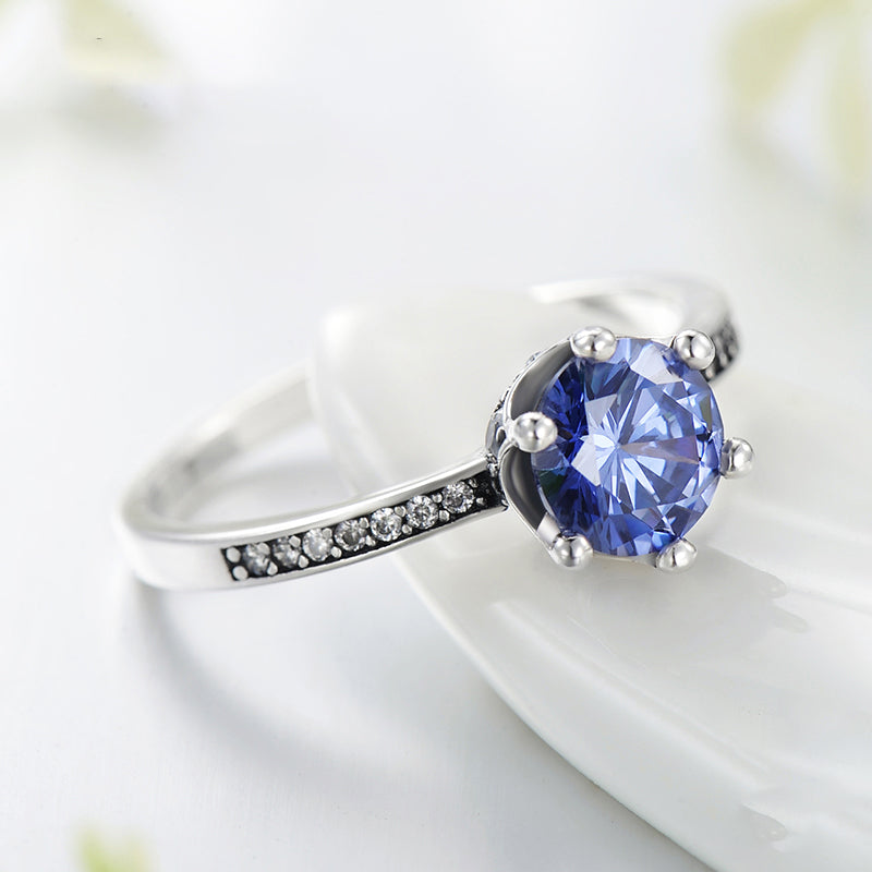 Crown Crystal Engagement Wedding Ring