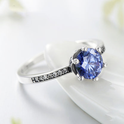 Crown Crystal Engagement Wedding Ring